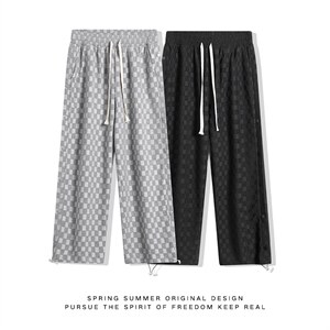 时尚潮流夏季休闲直筒裤特殊格子提花新品男裤XD8807-P60-控78图片