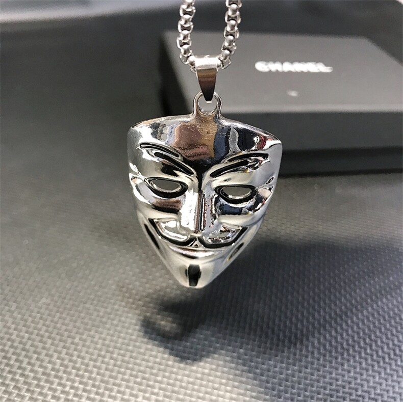 G1836欧美面具吊坠个性项链创意男士钛钢吊坠T恤链毛衣链配饰，项链，星座510A-2