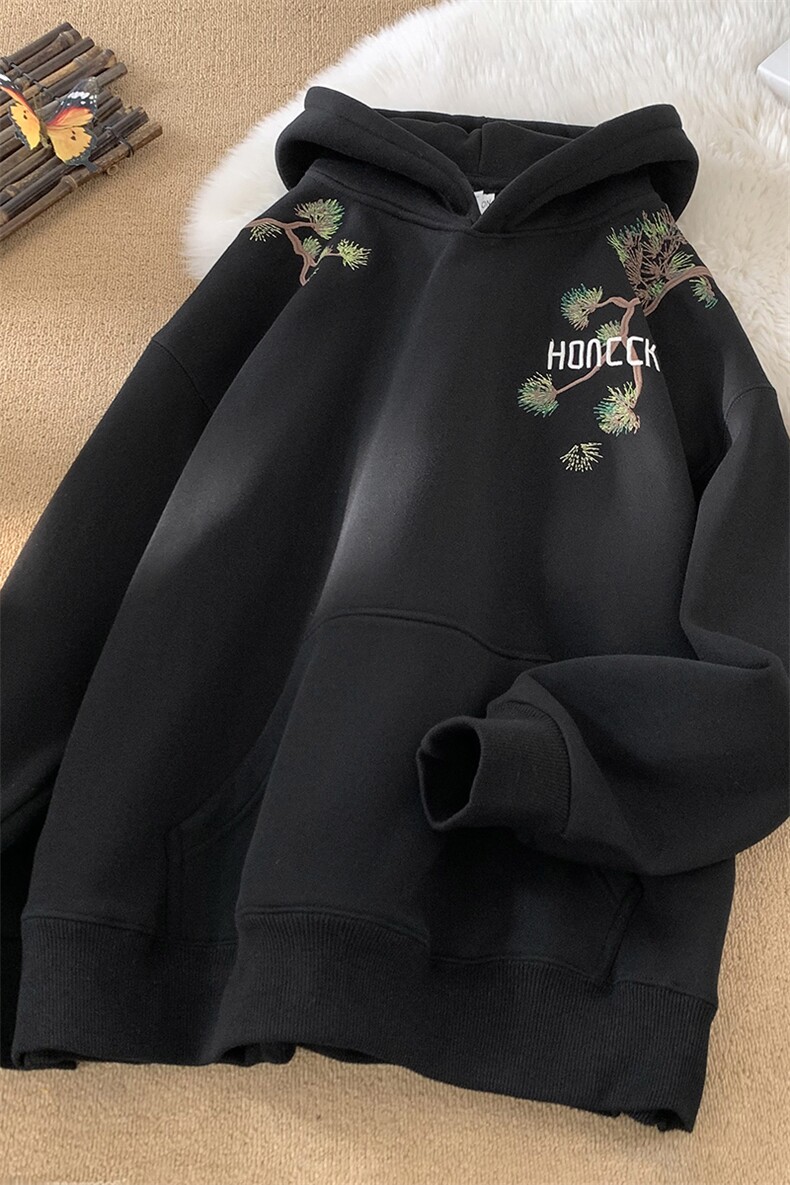 主推大码秋冬重磅高品质刺绣连帽卫衣JF1005-P60控88加绒P65控98,男装卫衣,电商A422-1