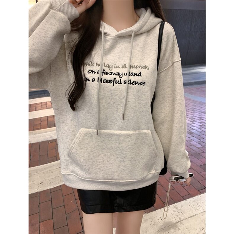 C0240-P55美式灰色连帽卫衣外套女刺绣加绒加厚P65,女装卫衣/绒衫,星座617A-2