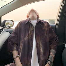 2026美式扎染印花冰丝凉感短袖碎花衬衫薄套装 TZ5655/特P45 黑色,男装T恤,电商A094,电商基地 2026美式扎染印花冰丝凉感短袖碎花衬衫薄套装 TZ5655/特P45 黑色,男装T恤,电商A094,电商基地