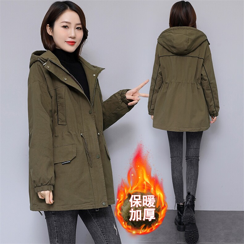 有现货.派克服女2025年新款冬装加绒棉服短款加厚工装外套图片