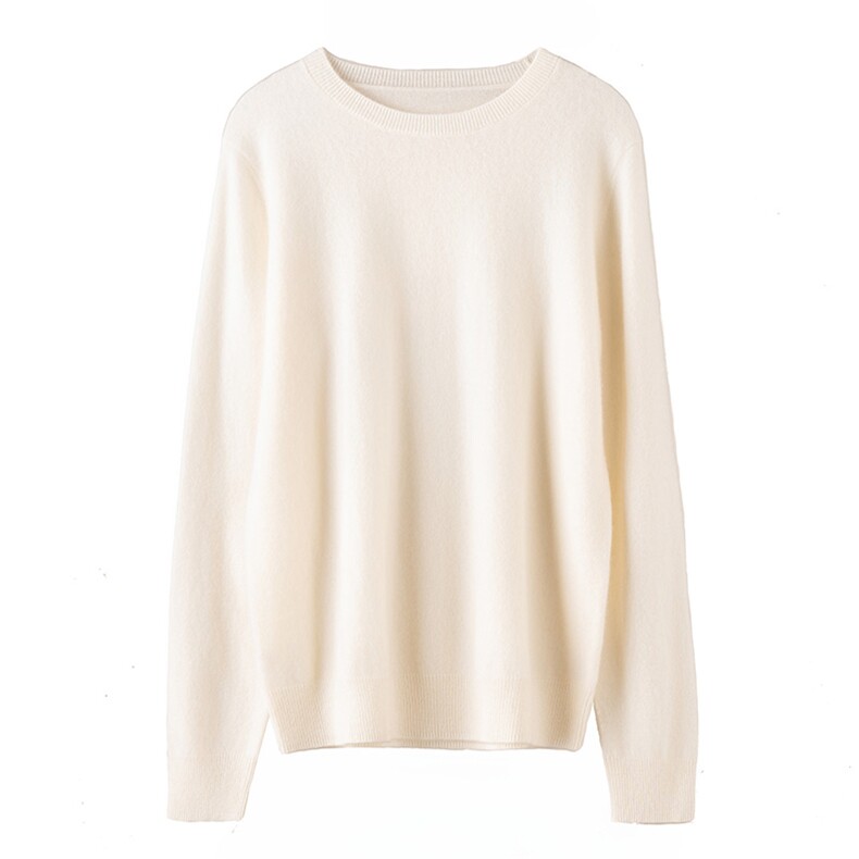 2025年秋季新款12针单股圆领针织羊绒上衣时尚百搭，女装羊绒衫，濮尚羊绒