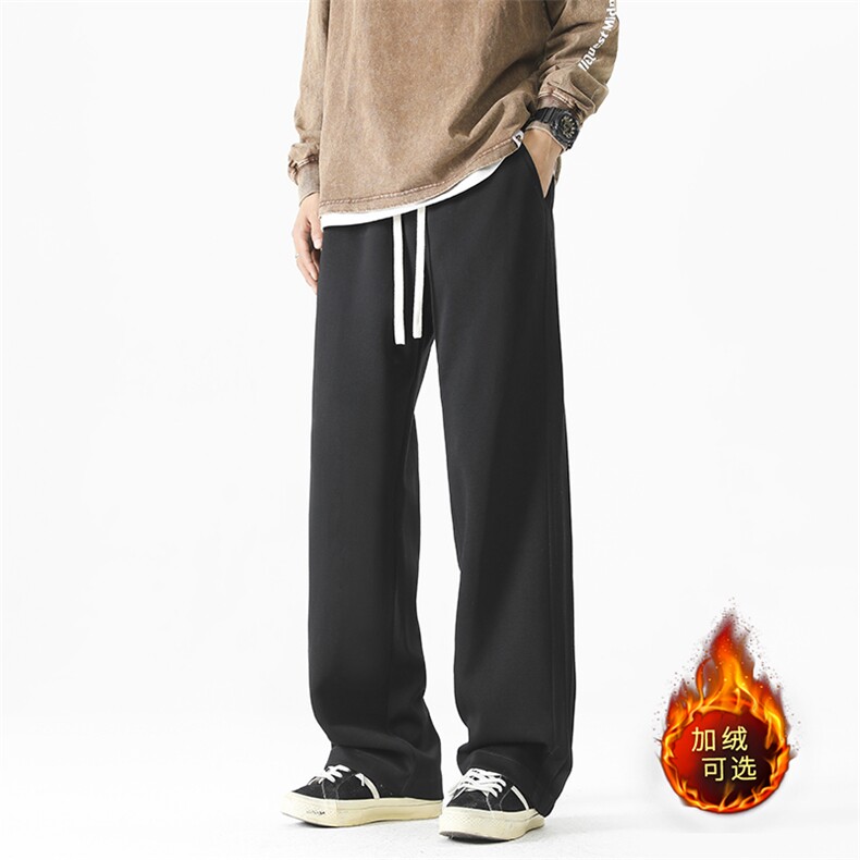 华棉时尚褶皱拖地卫裤时尚日系加绒垂顺保暖舒适JRX1610-特批46，男装休闲裤，星座718