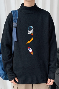 M18165-P45 加绒款-P65半高领毛衣男士大码针织衫男毛线衣男图片