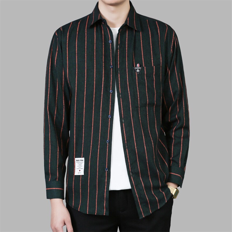 衬衫男长袖磨毛条纹衬衣:聚酯纤维65.9%棉25.6%8.5%C08-P26，男装衬衫，星座102C-1(原星座100)