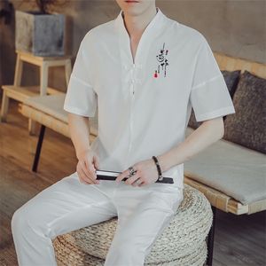夏季套装男士两件套风复古唐装名族风T恤A334-TZ025-P55图片