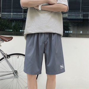 宽松坠感潮流植绒印花休闲清爽速干百搭五分冰丝裤 DK508特批18图片