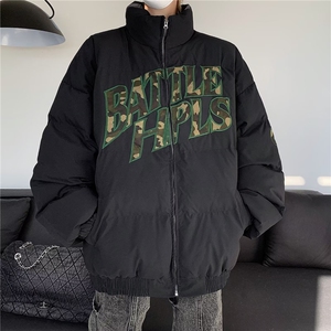 冬季立领棉衣外套男绣花潮牌休闲日系潮流青少年复古运动棉服图片