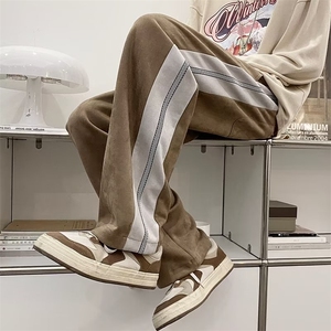 春秋季潮牌hiphop撞边阔腿裤美式高街垂感休闲长裤男士 K5010-P39图片