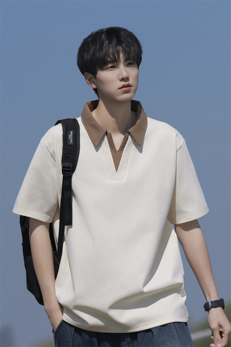 大码公版拼色翻领POLO衫男休闲,男装Polo衫,星座1107-1
