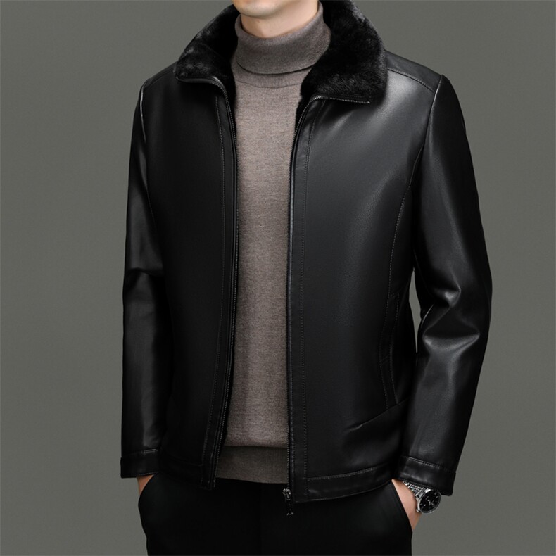 FA6012钱塘2020-3冬季厚款商务休闲百搭中年男士皮衣外套P195,男装皮衣,钱塘207-3