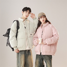 1506-1/818/P65日系冬季小山峰纯色短款中性风棉衣外套男女棉服1，男装棉衣，星座1506-1