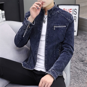 JK1856-P100牛仔外套男韩版修身立领夹克男士休闲百搭青年帅气图片