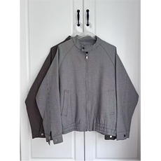 千鸟格短款立领哈灵顿夹克男美式复古工装老钱外套-JK8226-特P85，男装夹克，电商B289