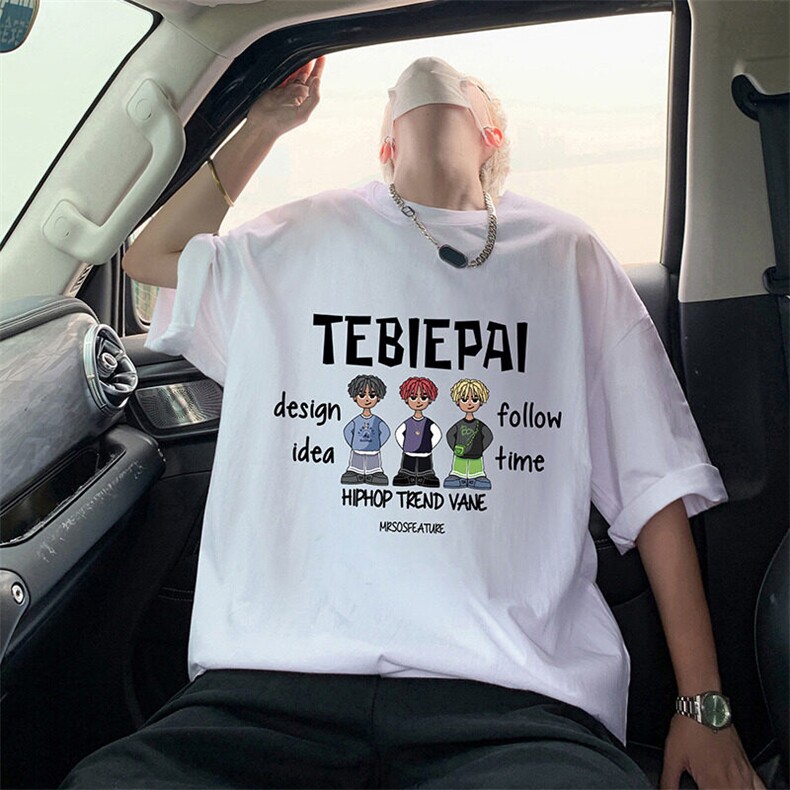 T789大码宽松纯棉运动圆领体恤衫oversize短袖T恤男重磅T图片