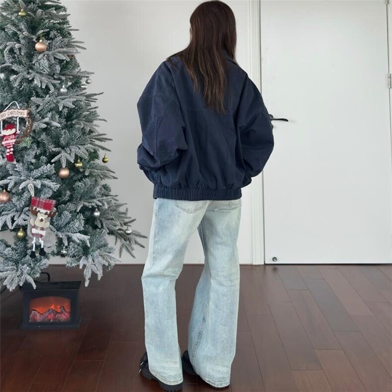 春秋季古着夹克外套男女小铁牌装饰痞帅高级感美式工装上休闲衣潮,男装夹克,星座506A
