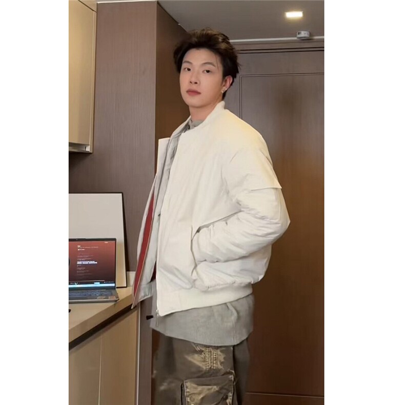 抖音-拾叁轻奢-夹克棉服硬汉复古棒球服外套行政夹克jk565-TP135图片