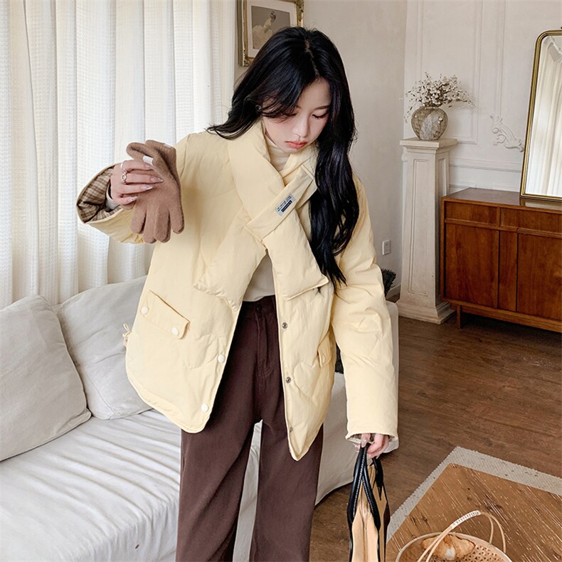现货 甜美爱心配围巾短款羽绒服 2C236-T007-P235-K328图片