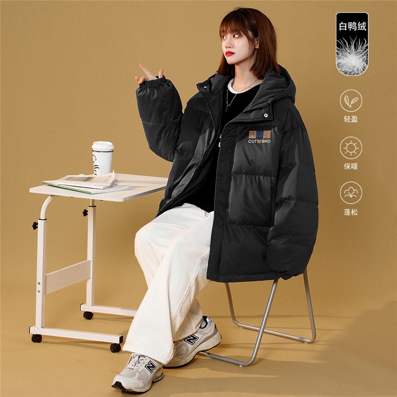 中性冬季慵懒宽松连帽羽绒服羽绒外套新YR6142P225控268，男装羽绒服，电商A268