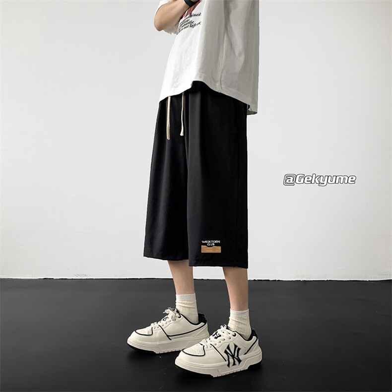 冰丝七分裤男大码速干短裤男五分裤黑地板风格QK72350-P25,男装牛仔裤,电商A040