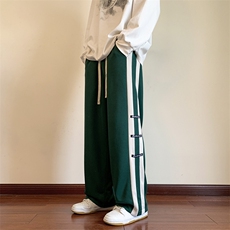港风休闲裤男条纹宽松大码直筒拖地裤卫裤KP711P40，男装休闲裤，星座1204-3