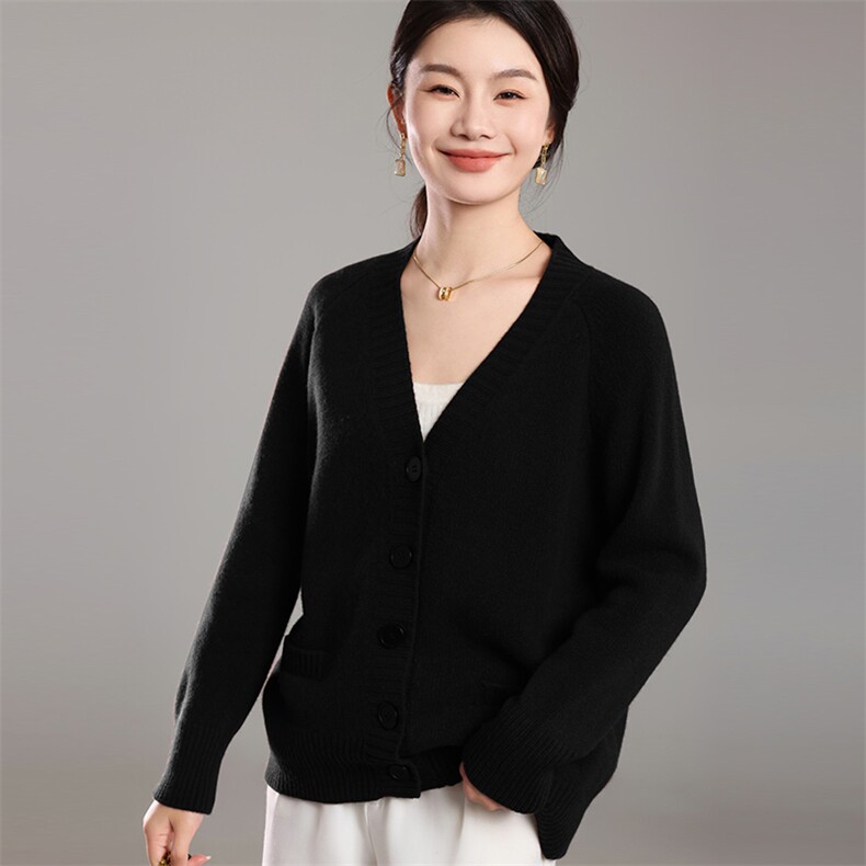 羊毛针织衫2024年秋冬季新款女时尚百搭显瘦开衫，女装羊毛衫，挚尚羊绒