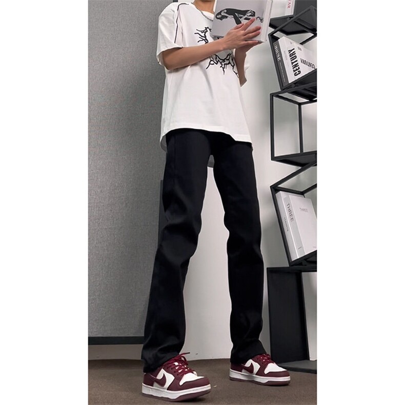 现货抖音品质黑色弹力修身直筒牛仔裤量大价格还可谈!,男装牛仔裤,星座310A-4