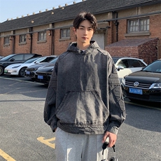 新款牛仔连帽卫衣男春秋潮牌休闲百搭宽松夹克外套JK815-P88，男装夹克，星座308B-1