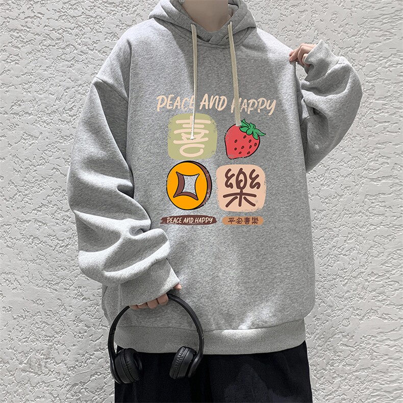 纯棉连帽卫衣男大码运动帽衫宽松薄WY2322-P35加绒款-P40,男装卫衣,电商A040