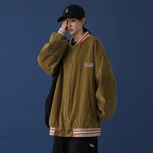 20年秋冬新款贴绣小熊水洗100%棉灯芯绒棒球服DS-B293-A777-P90图片