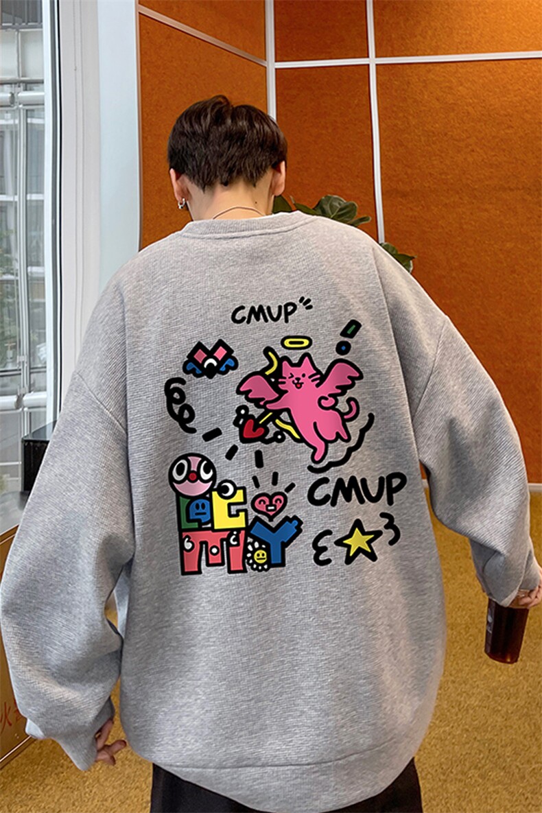 华夫格！华夫格上衣男圆领华夫格卫衣男大码长袖t恤男HY244-特P23,男装T恤,电商B367