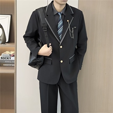 日系学院风DK制服男生西服套装英伦风学生痞帅西装外套班服潮，男装西服套装，星座601-1