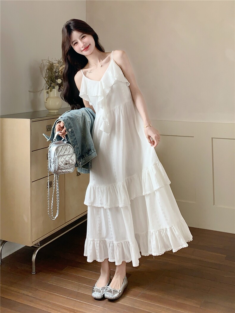 【现货】主推白色吊带连衣裙P155-K248，女装连衣裙，浙宝128A