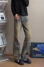 B221美式ins高街提花宽松微喇牛仔裤LK24225-特P48控78，男装牛仔裤，电商B221