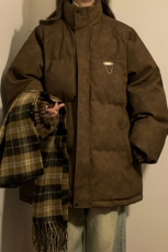 2025中性PU皮复古做旧金属设计棉衣男MY77102P130控198，男装棉衣，星座227-7