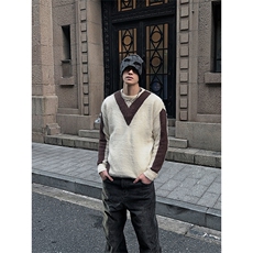 自家图，马海毛v领毛衣男宽松慵懒风高级感针织衫MYC011-P75，男装针织衫/毛衣，星座1007（原301D）