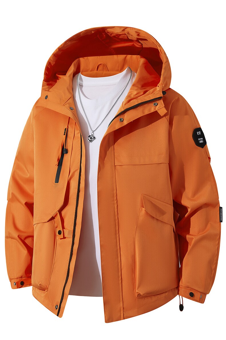 春秋户外冲锋衣男女同款防风防水连帽工装外套登山服夹克2481-P75,男装夹克,星座1403A
