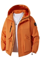 春秋户外冲锋衣男女同款防风防水连帽工装外套登山服夹克2481-P75，男装夹克，星座1403A