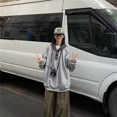 W582-482025秋男女同款长袖潮流ins日系气质原宿简约连帽卫衣，男装卫衣，星座911-1