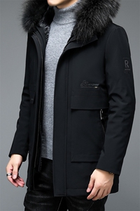 新款羽绒服中老年中长款休闲白鹅绒外套中年爸爸装ALXB820-P505图片