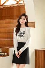 秋装新款 爱心圆领简约长袖Ｔ恤,其它,忆思妤