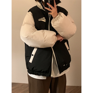 港风冬季风刺绣立领设计棉衣男士高街帅气保暖外套MY001p140控168图片