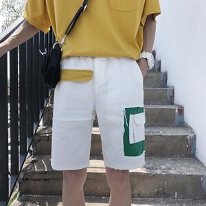 19夏装中裤ins火的运动短裤 松紧休闲五分裤 D/图片