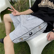 潮oversize高街小熊刺绣卫裤男女春秋宽松直筒DK7-P30，男装休闲裤，星座1109-3