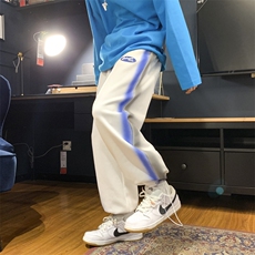 2024春新款元素撞色喷绘宽松抽绳束脚休闲运动裤KZ09-P48控68，男装休闲裤，星座914-3