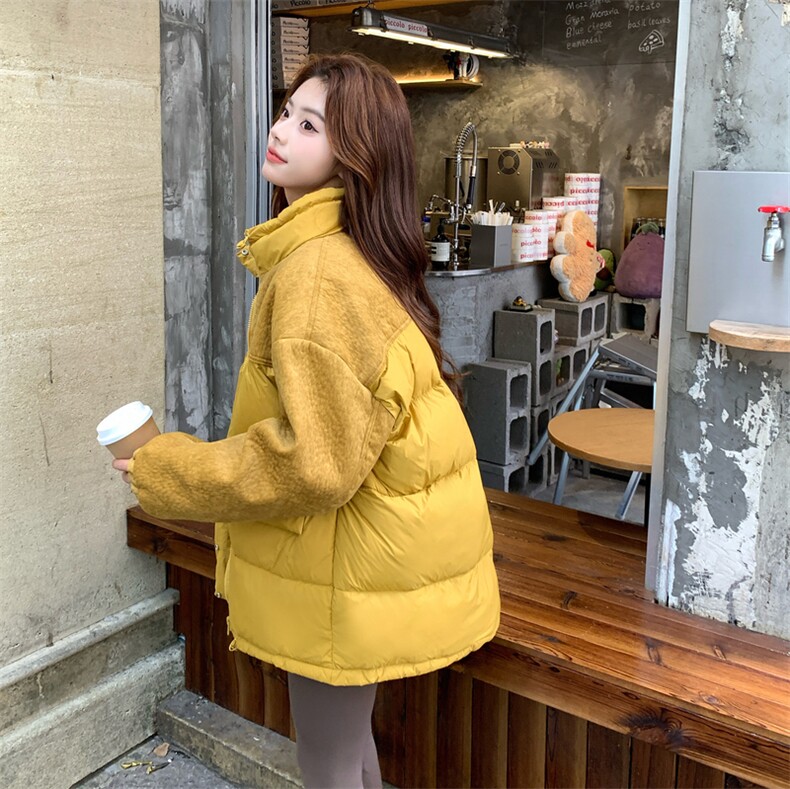 韩系中长款拼接羽绒服 2B138-810-P325K410图片