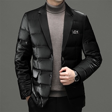 中年男士商务休闲西装款羽绒服2023新款冬季男装加厚保暖外套，男装羽绒服，电商B212（原钱塘6029）