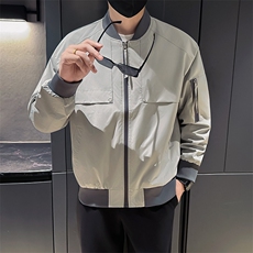 新款社会小伙秋装男时尚工装夹克男店主外套JK801-P78控128卡其，男装夹克，星座301B-1