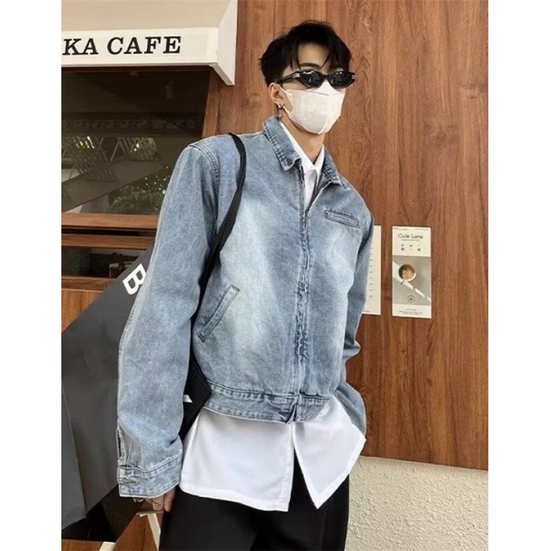水洗牛仔夹克男秋季美式街头复古宽松百搭外套女JB17,男装夹克,星座1116A（原606A-3）